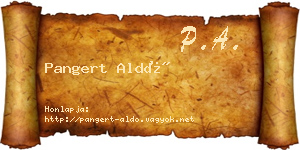 Pangert Aldó névjegykártya